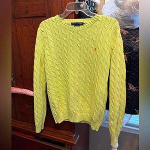 Ralph Lauren Lime Green Cotton Cable Sweater